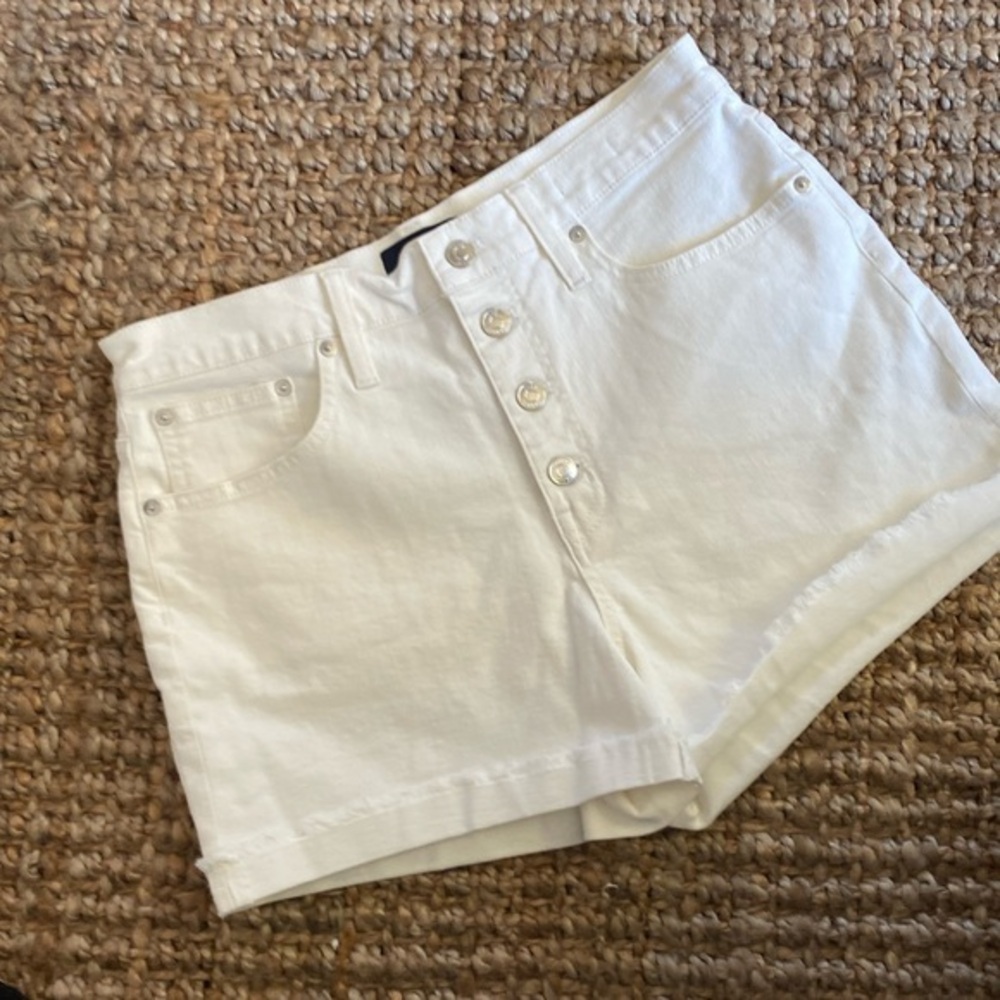 J.CREW White Denim High Rise Shorts